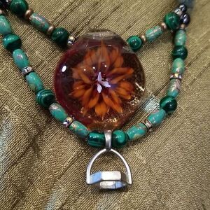 Elegant Multicolor Beaded Necklace!!! NEW!!! ART NOUVEAU STYLE!!!  CHIC!!! COOL!